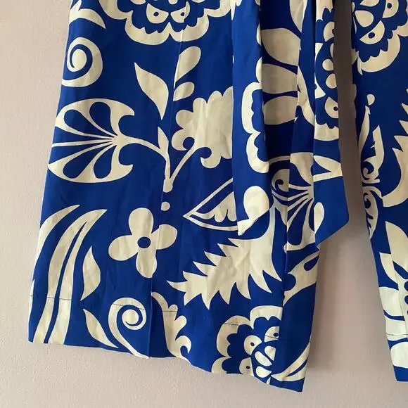 Boden Blue Caithness Wide Leg Crop Pants White Floral Tropical Vacation Women 2 - Picture 5 of 13